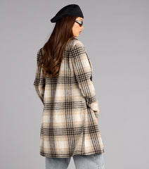 Stylishly Timeless Plaid Trench Coat