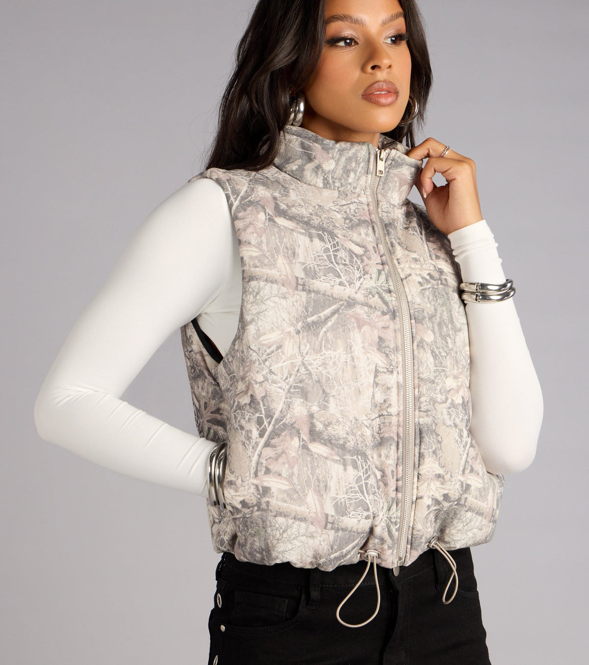 Cool Girl Vibe Camouflage Puffer Vest