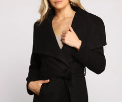 So Fab Fleece Belted Trench Coat