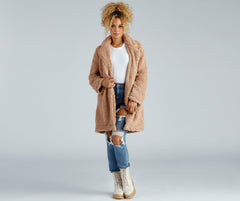 Elevated Glamour Faux Fur Longline Jacket