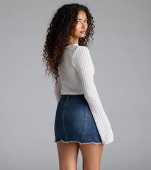 Breezy Beauty Floral Lace Tie-Front Top