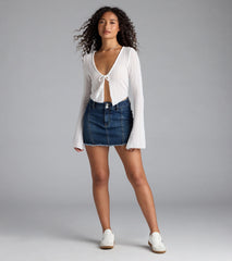 Breezy Beauty Floral Lace Tie-Front Top