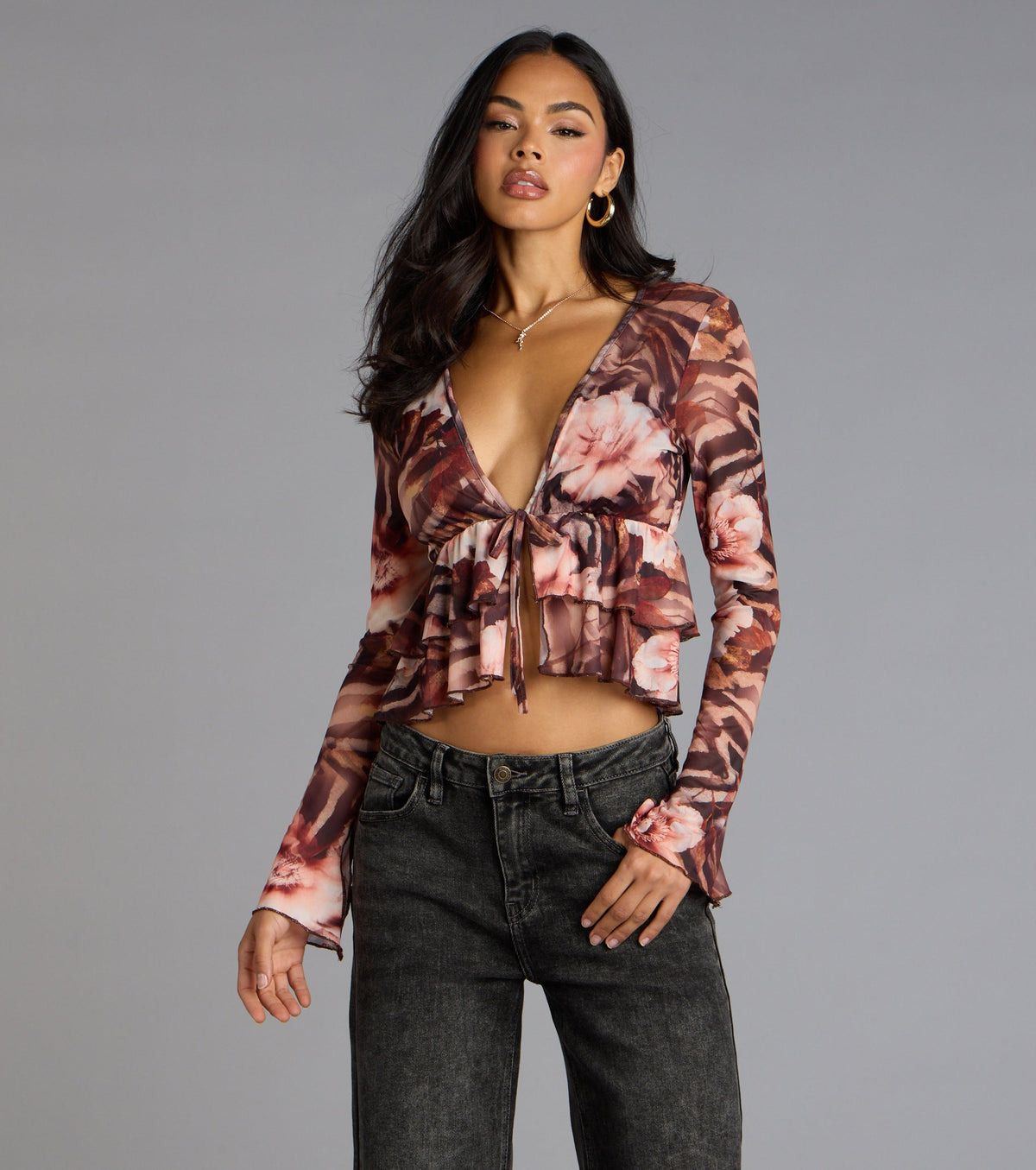Falling Petals Floral Crop Top
