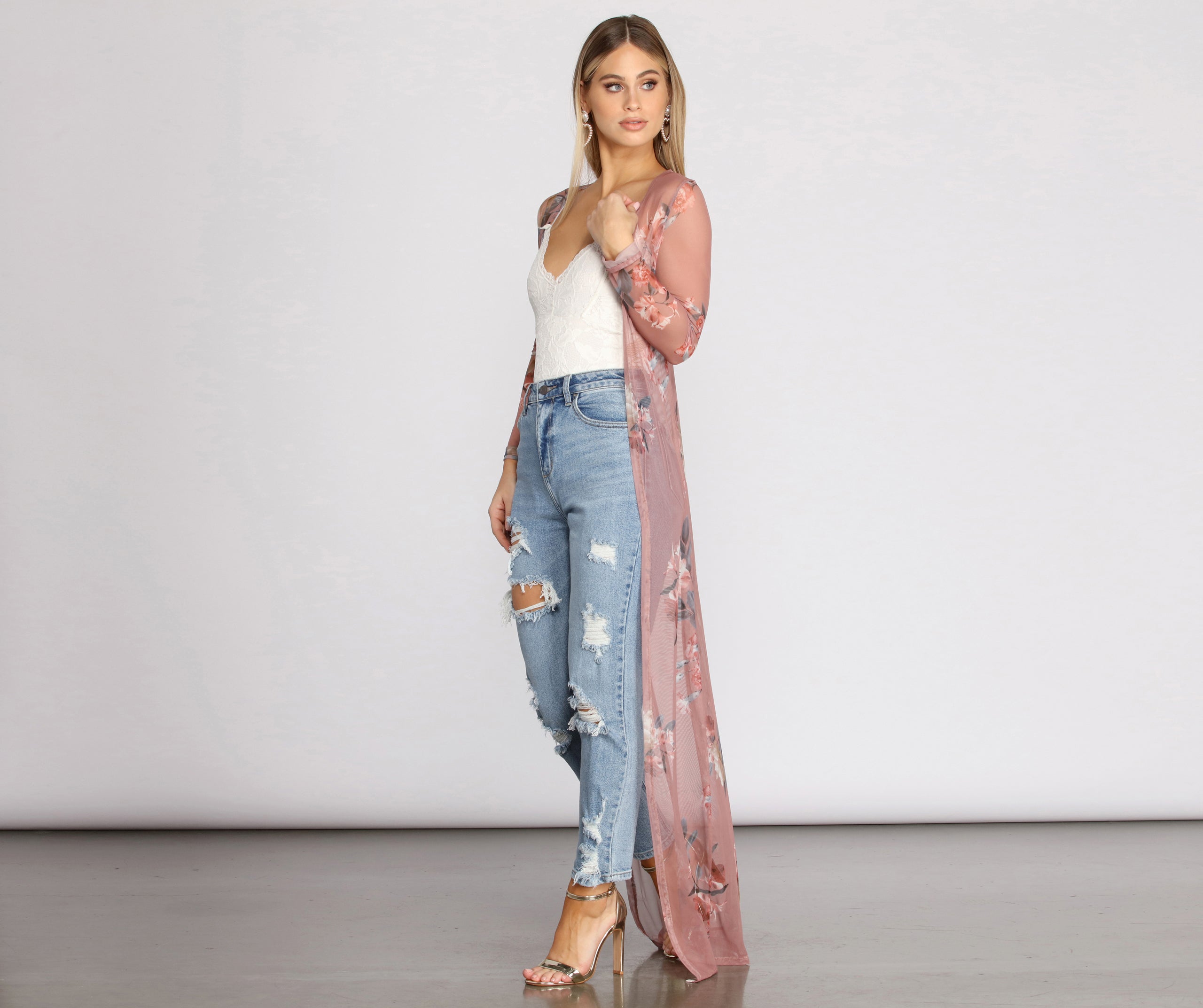 Fave Floral Mesh Duster