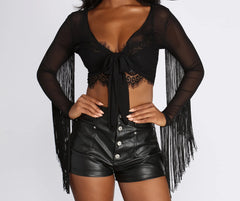 So Fab In Fringe Crop Top