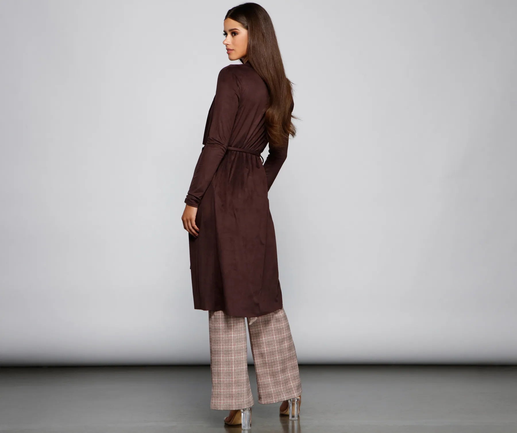 On The Town Suede Trench