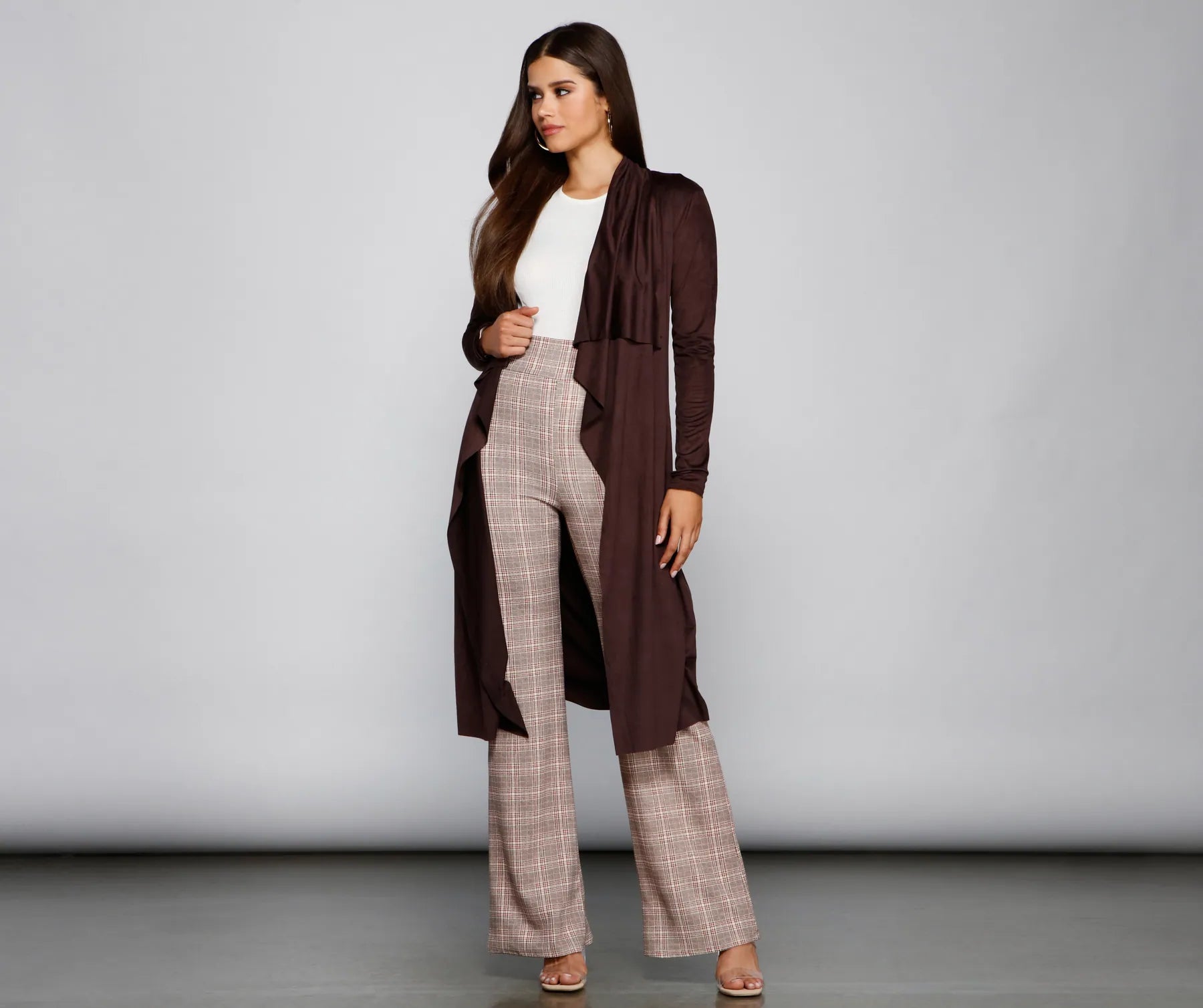 On The Town Suede Trench