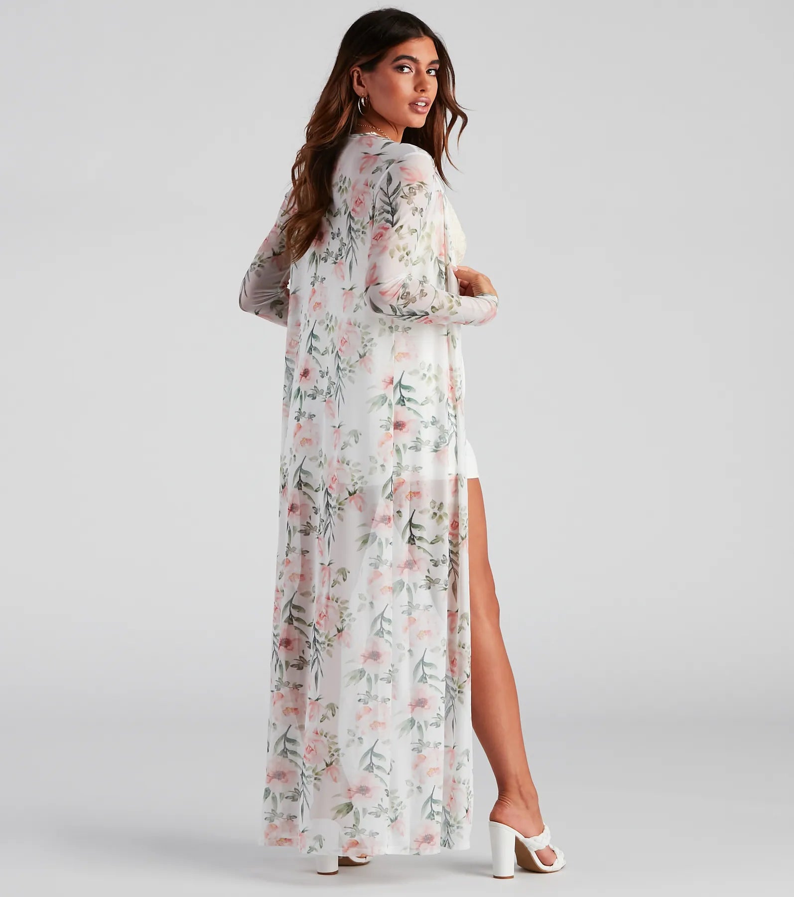 Dreamy Floral Mesh Duster