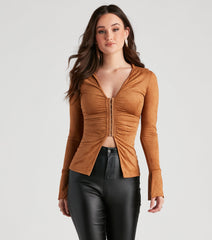 Sweeter In Faux Suede Slit Jacket