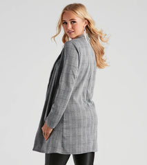 City Walk Houndstooth Plaid Blazer
