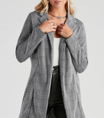 City Walk Houndstooth Plaid Blazer