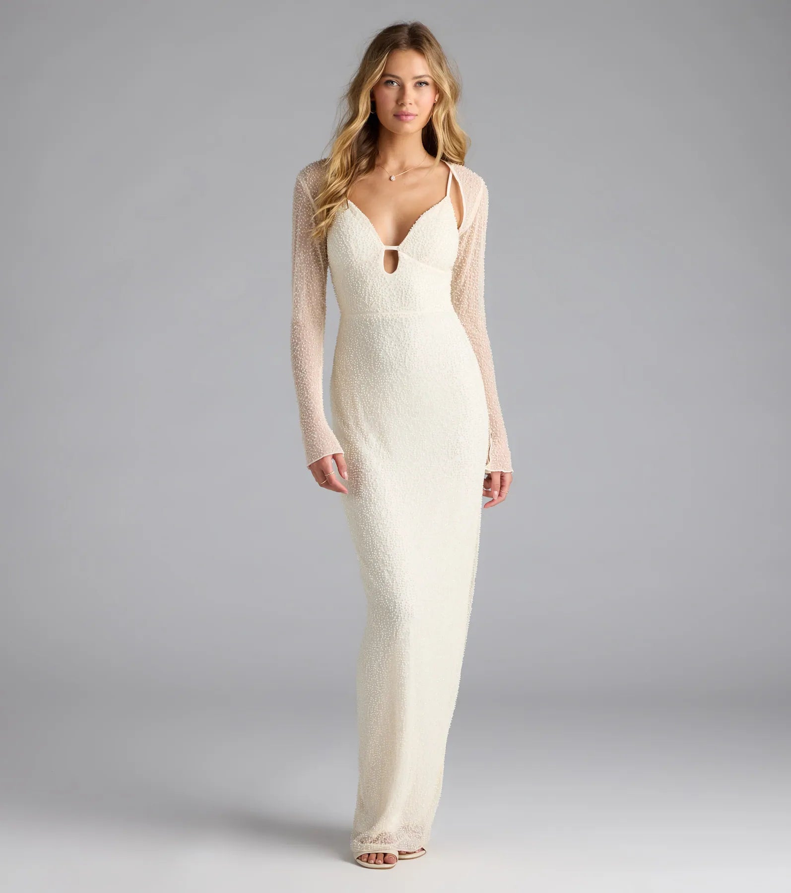 Luxe Layer Beaded Sheer Mesh Bolero