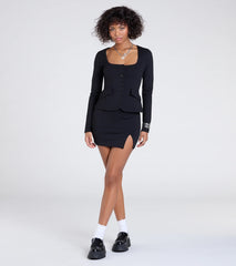 Polished Icon Square Neck Ponte Blazer