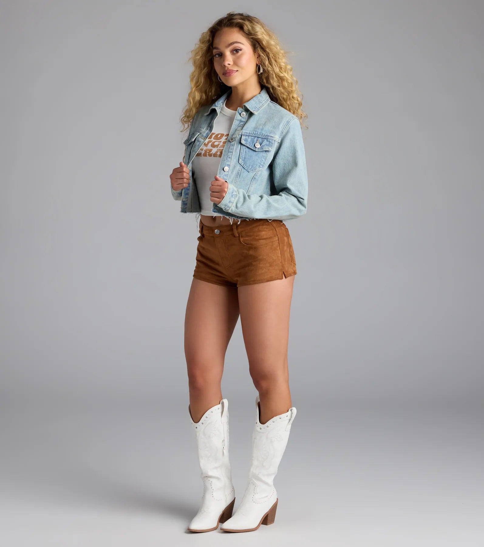 So Laid Back Frayed Crop Denim Jacket