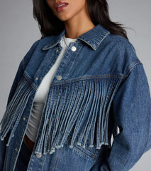 Fringe Benefits Oversized Denim Jacket