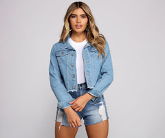 Fab And Frayed Cropped Denim Jacket