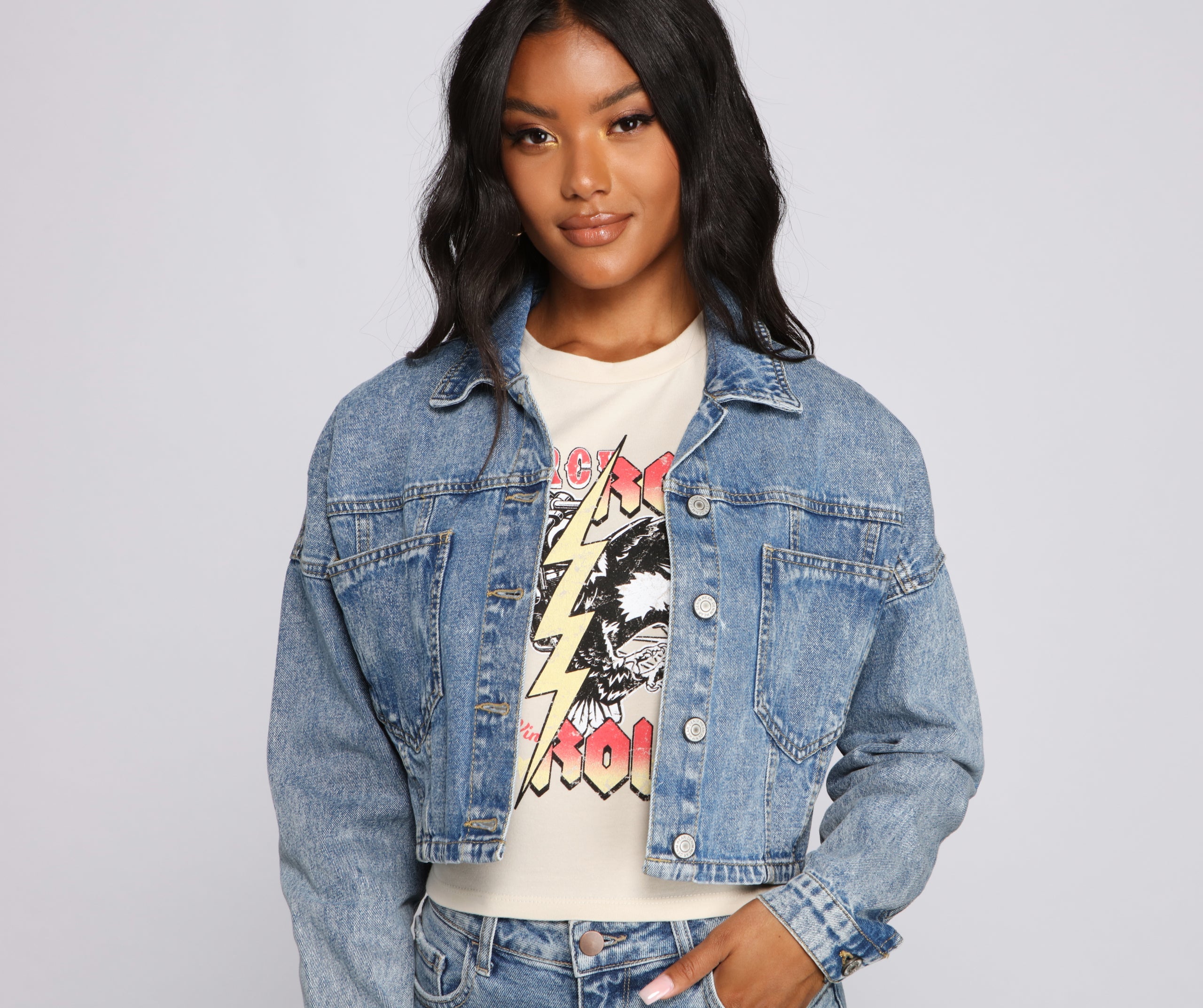 The Next Level Cropped Denim Jacket