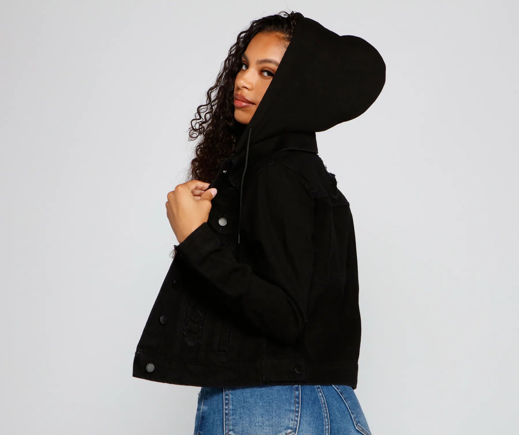 Blue Jeans Baby Denim Hooded Trucker Jacket