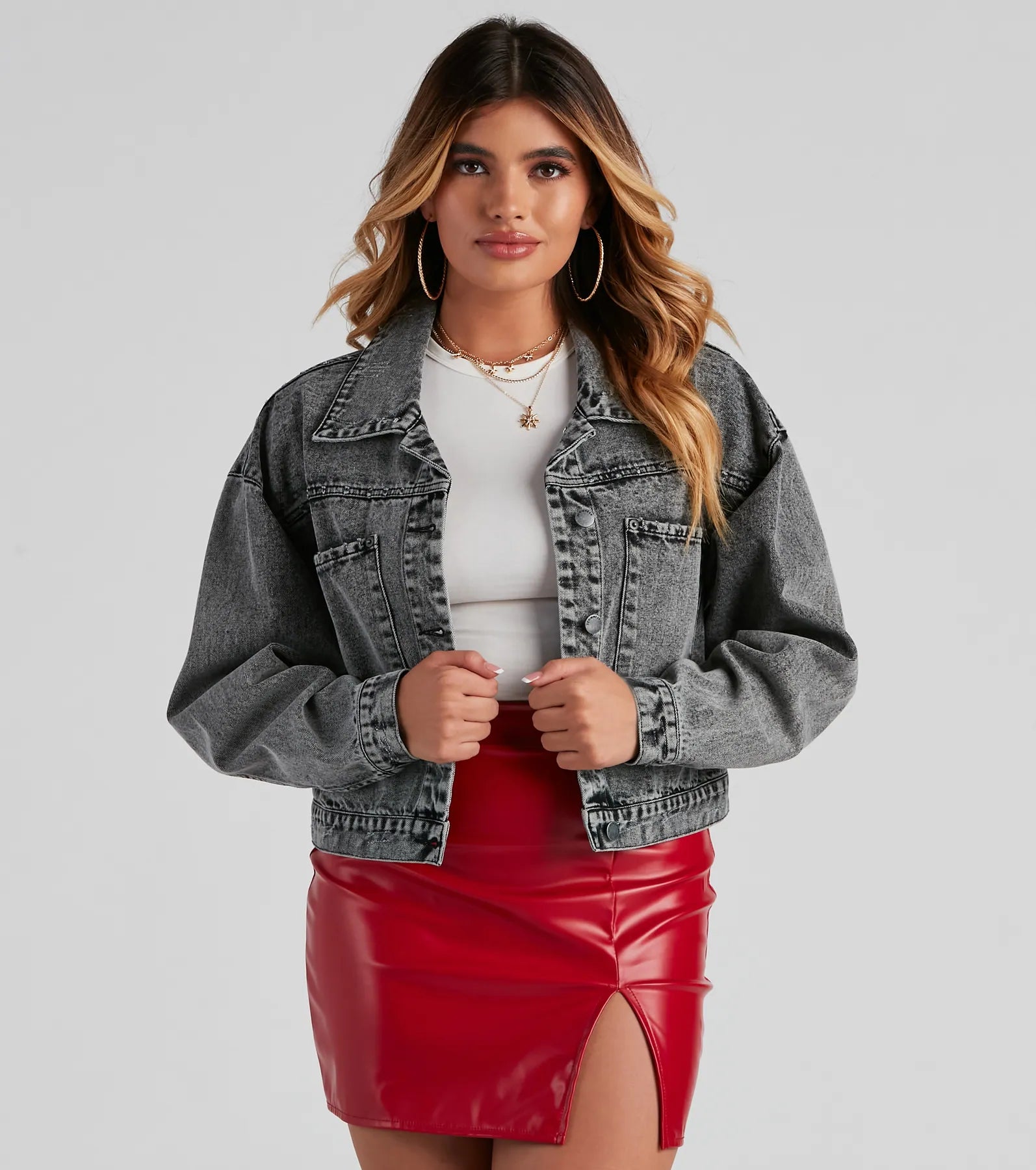 Don't Waist Time Crop Denim Jacket