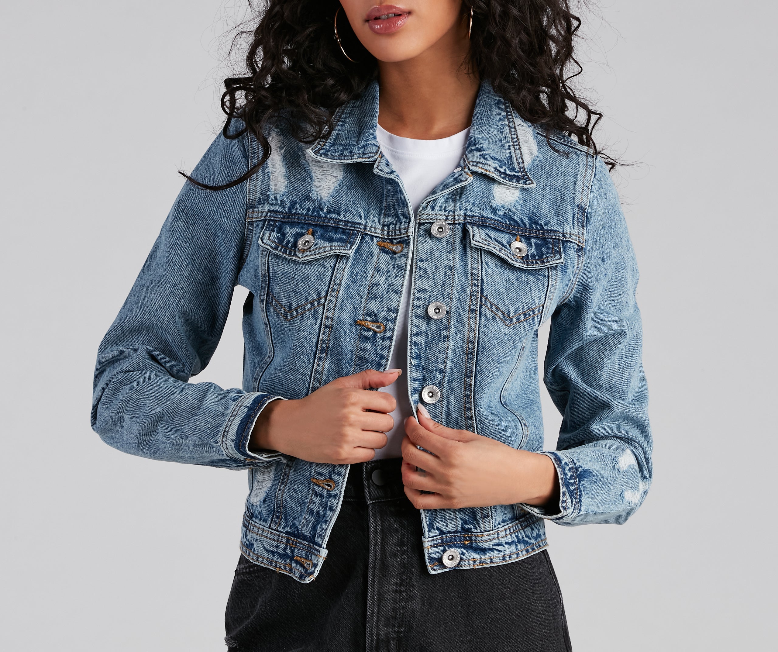 Ready To Roll Destructed Denim Jacket