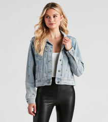 Casual Glam Rhinestone Denim Jacket