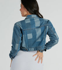 Art Of Patchwork Crop Denim Jacket