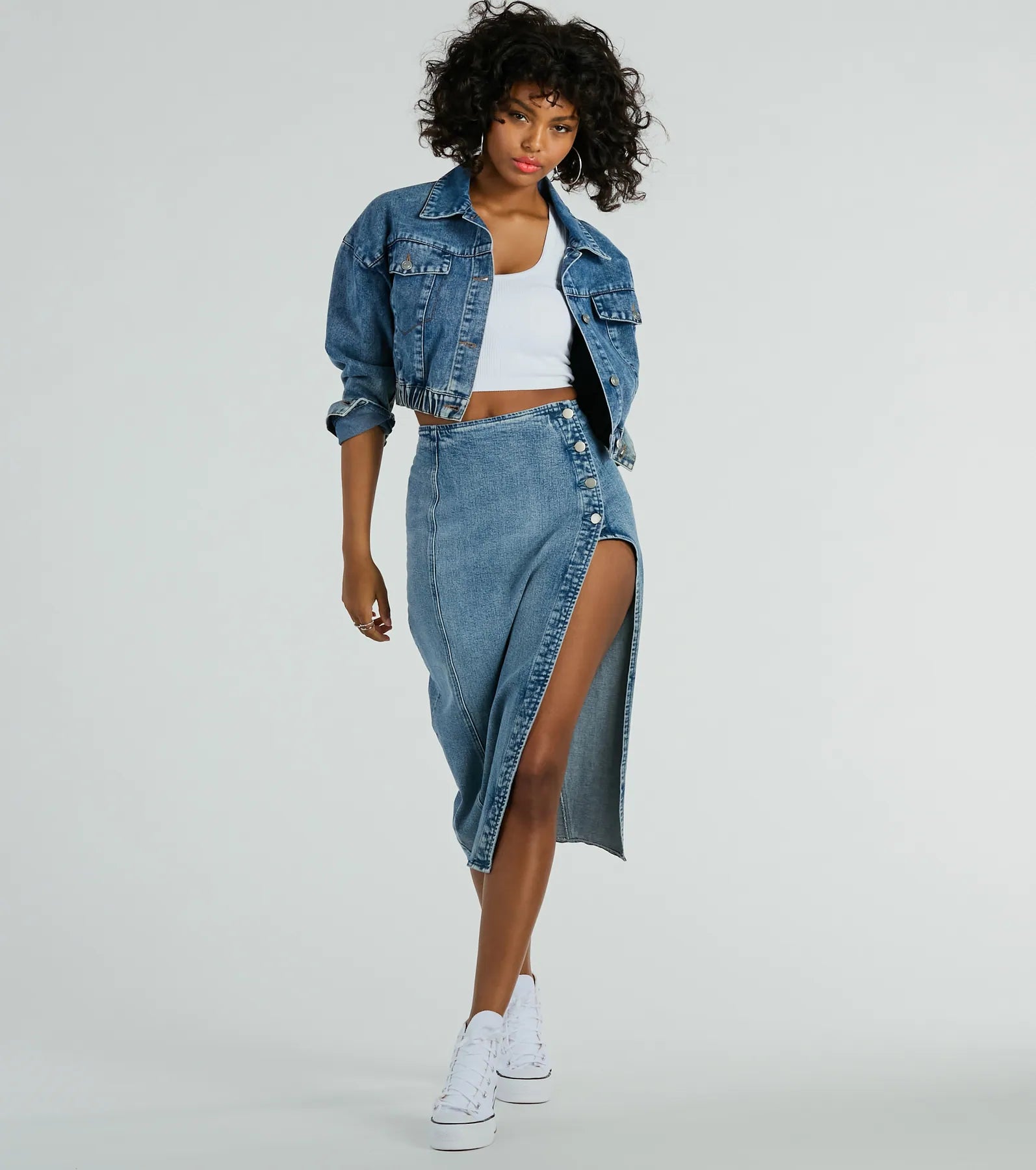 On My Way Trucker Crop Denim Jacket