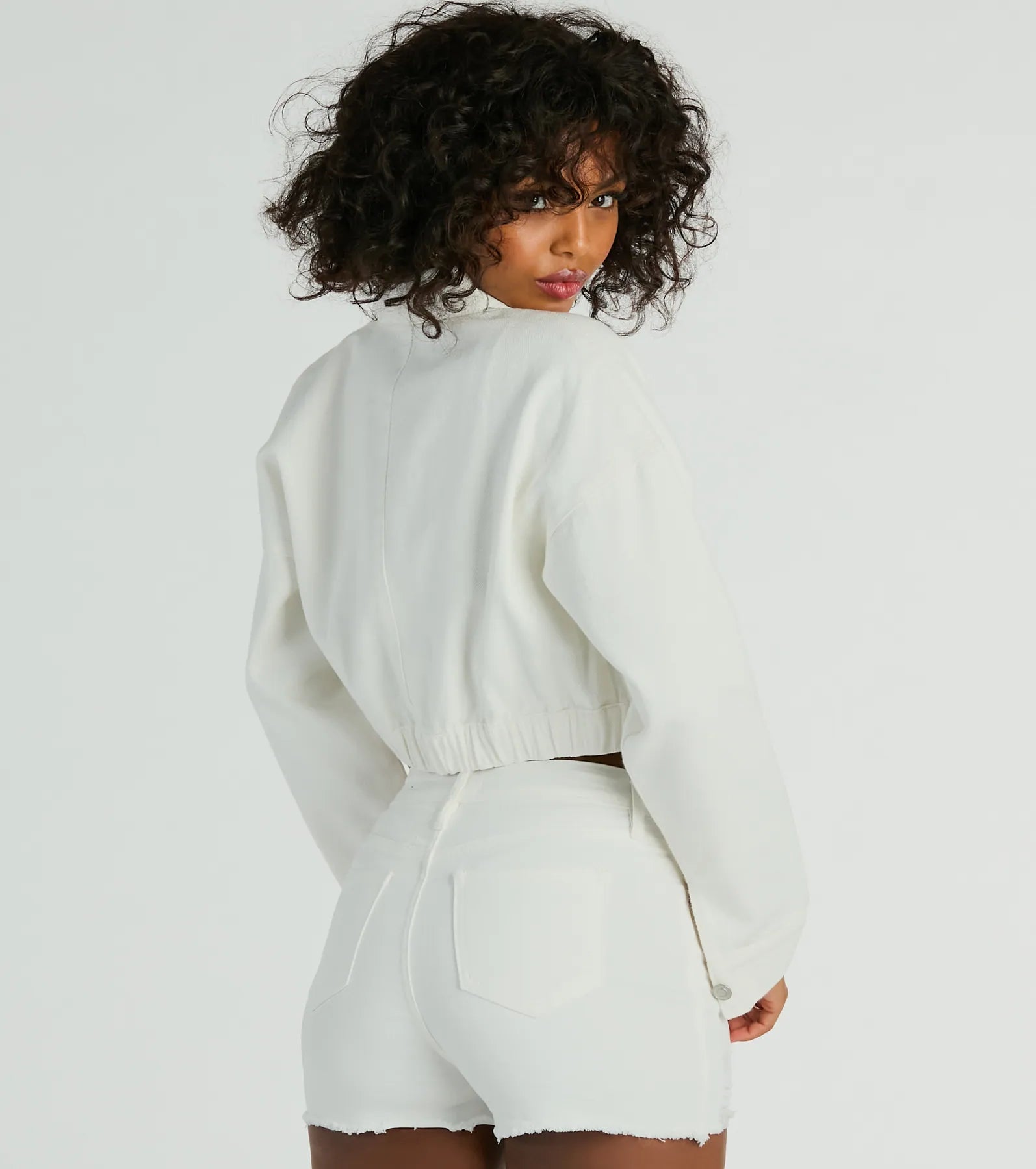 On My Way Trucker Crop Denim Jacket