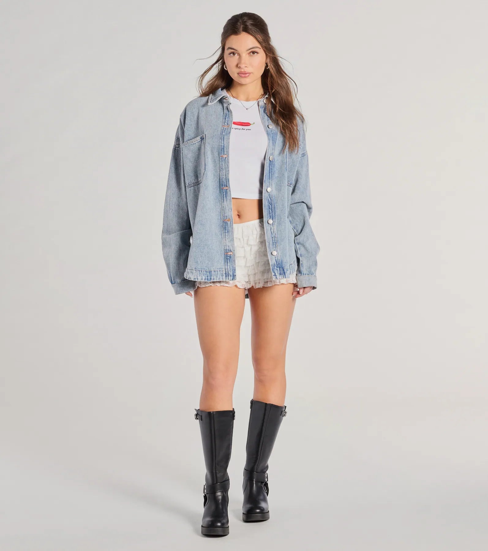 Cool Ease Long Sleeve Denim Shacket