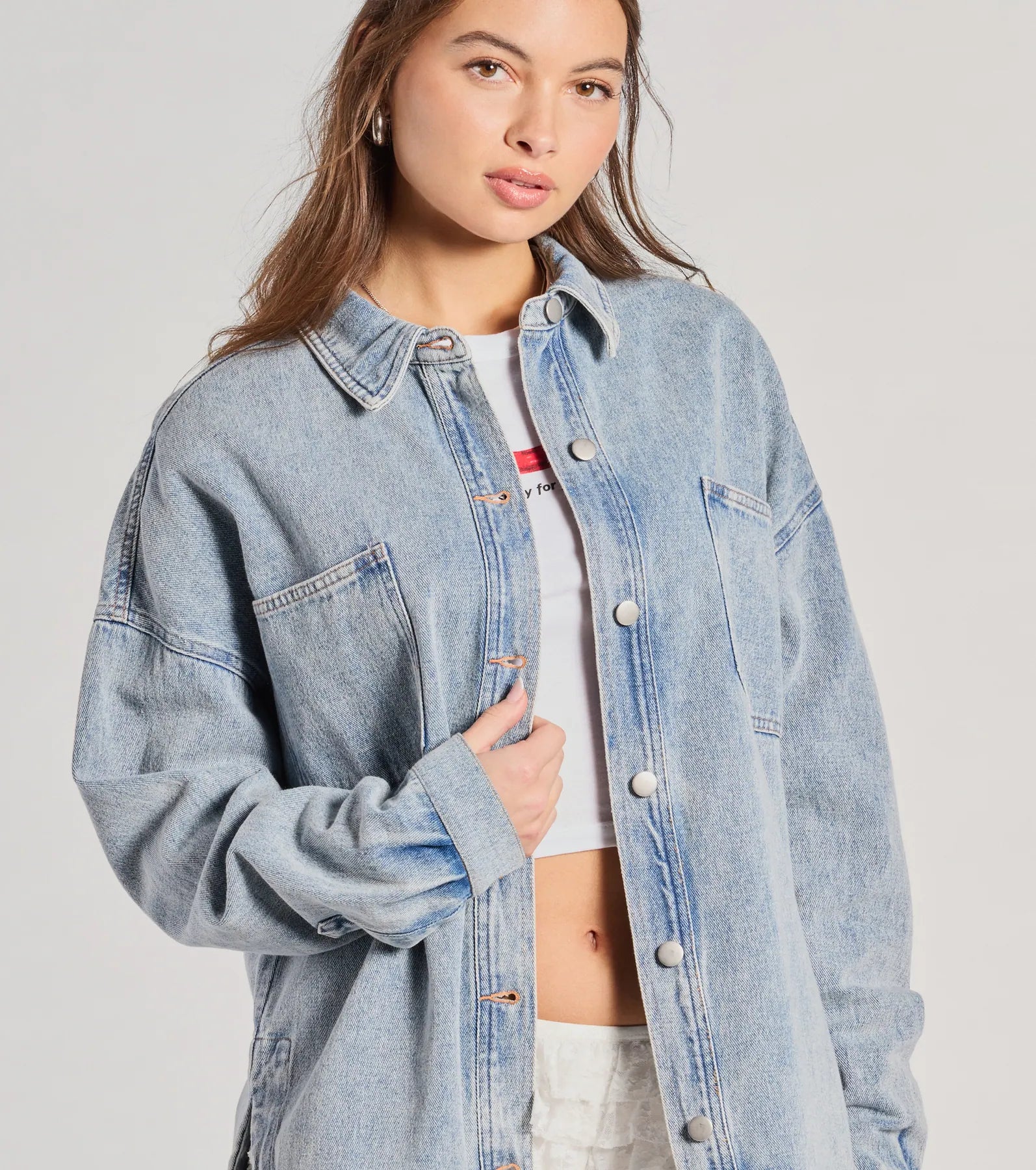 Cool Ease Long Sleeve Denim Shacket