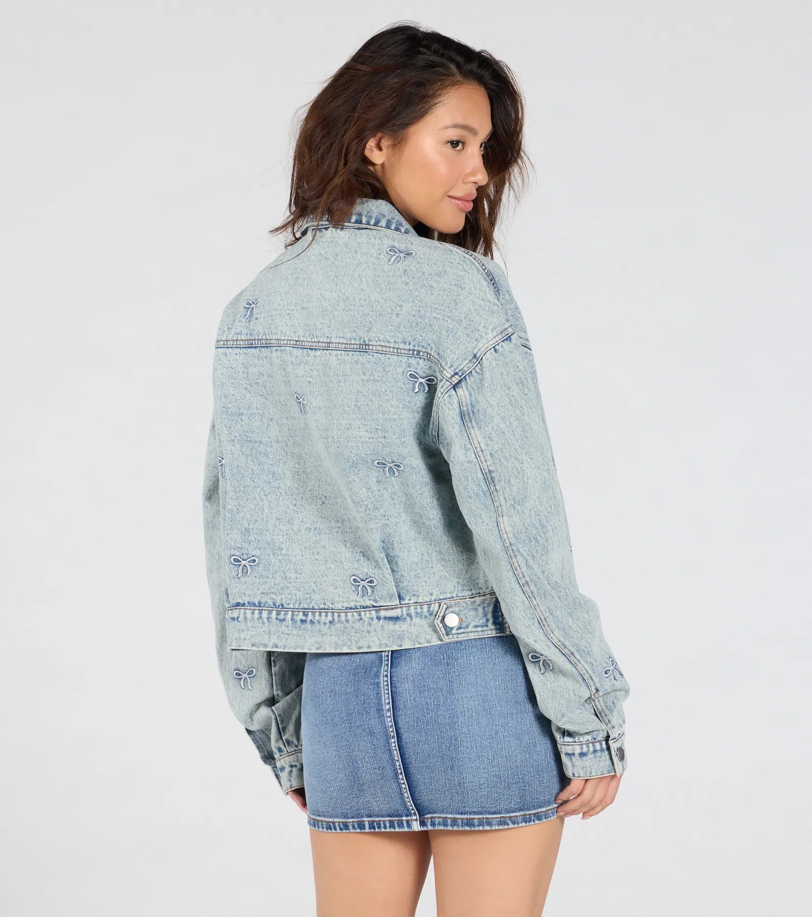 Iconic Cutie Bow Trucker Denim Jacket