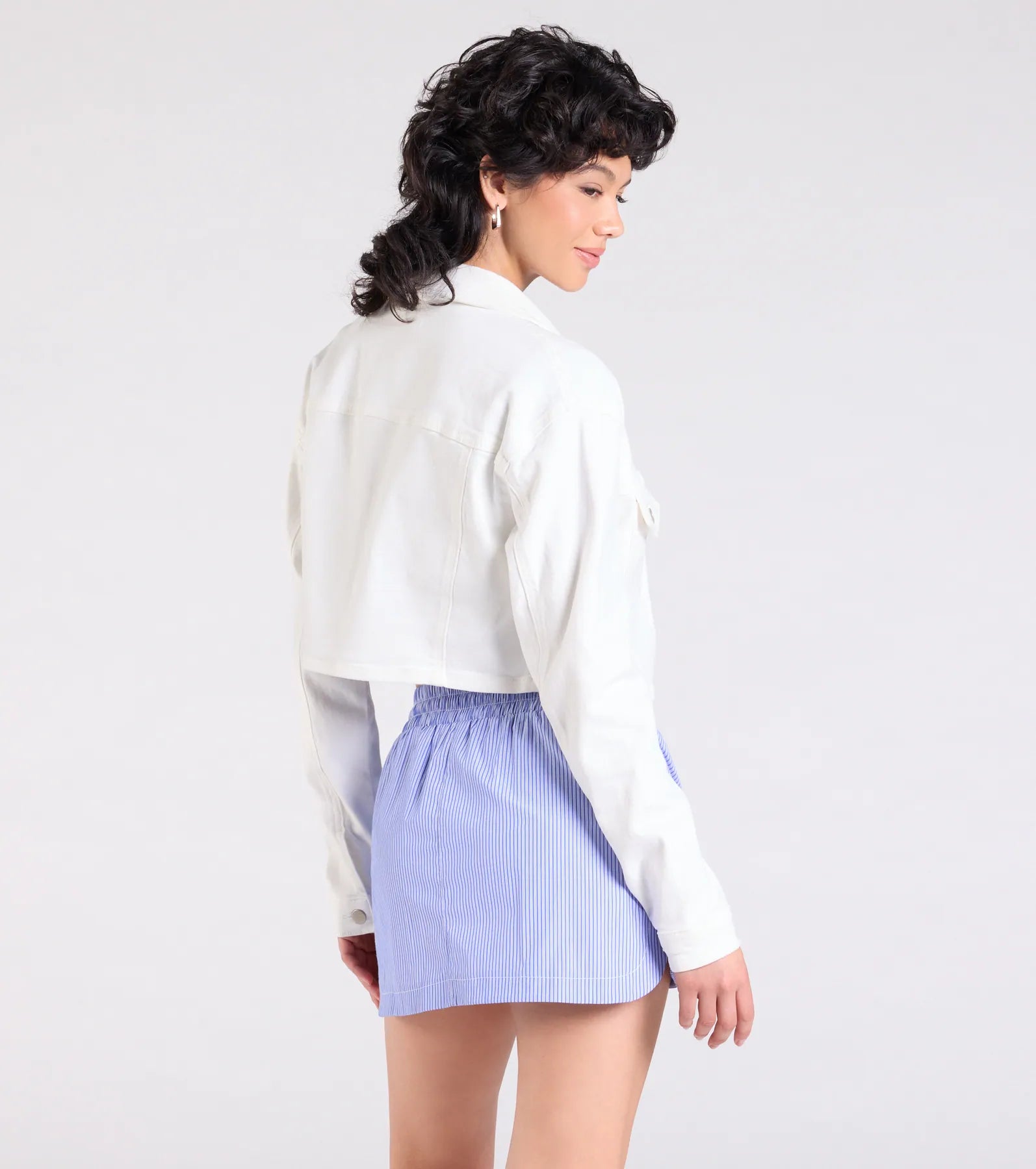 Trendy Classic Cropped Denim Jacket