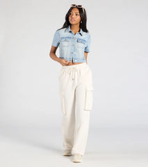 Cutely Casual Short Sleeve Denim Jacket