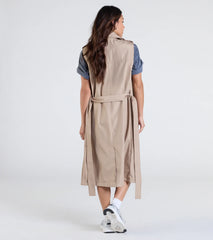 Classic Layer Tie-Front Belted Trench Vest
