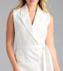 Sophisticated Vibe Double-Breasted Longline Vest