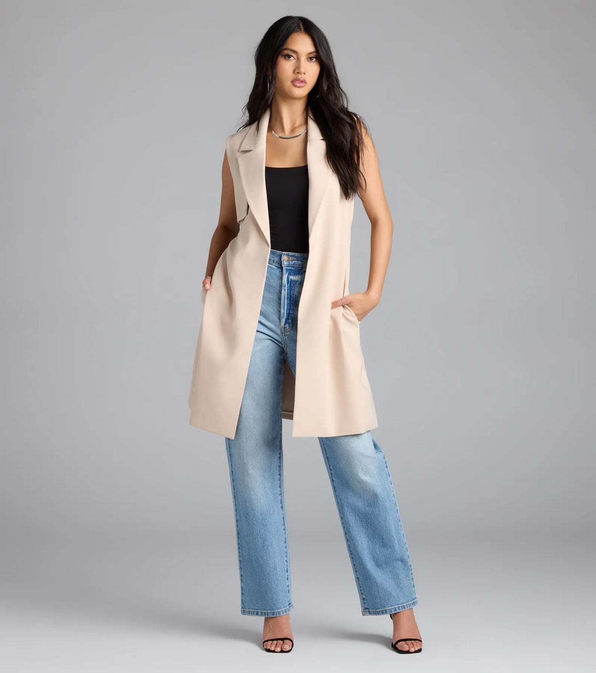 Leave It Me Belted Long Vest