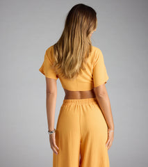 Weekend Vibes Tie-Front Crop Top