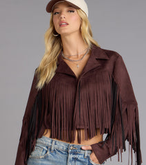 Trailblazer Faux Suede Fringe Jacket