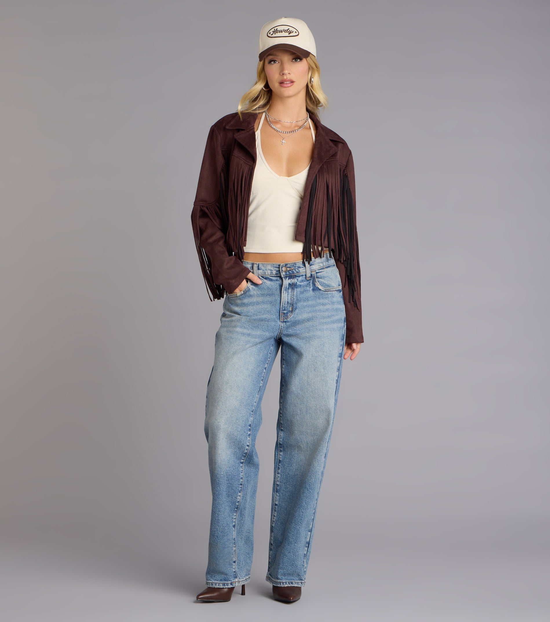 Trailblazer Faux Suede Fringe Jacket