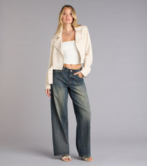 Cool Factor Faux Suede Moto Jacket