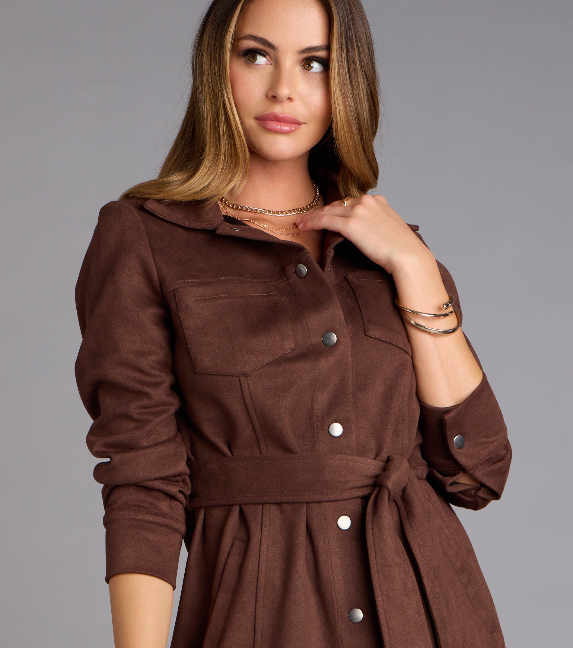 Autumn Luxe Faux Suede Trench Jacket