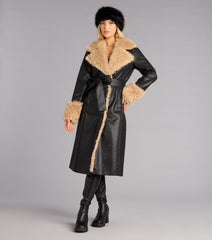 Wrapped in Drama Faux Leather Trench Coat