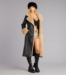 Wrapped in Drama Faux Leather Trench Coat
