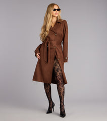 Suede Moment Belted Trench Coat