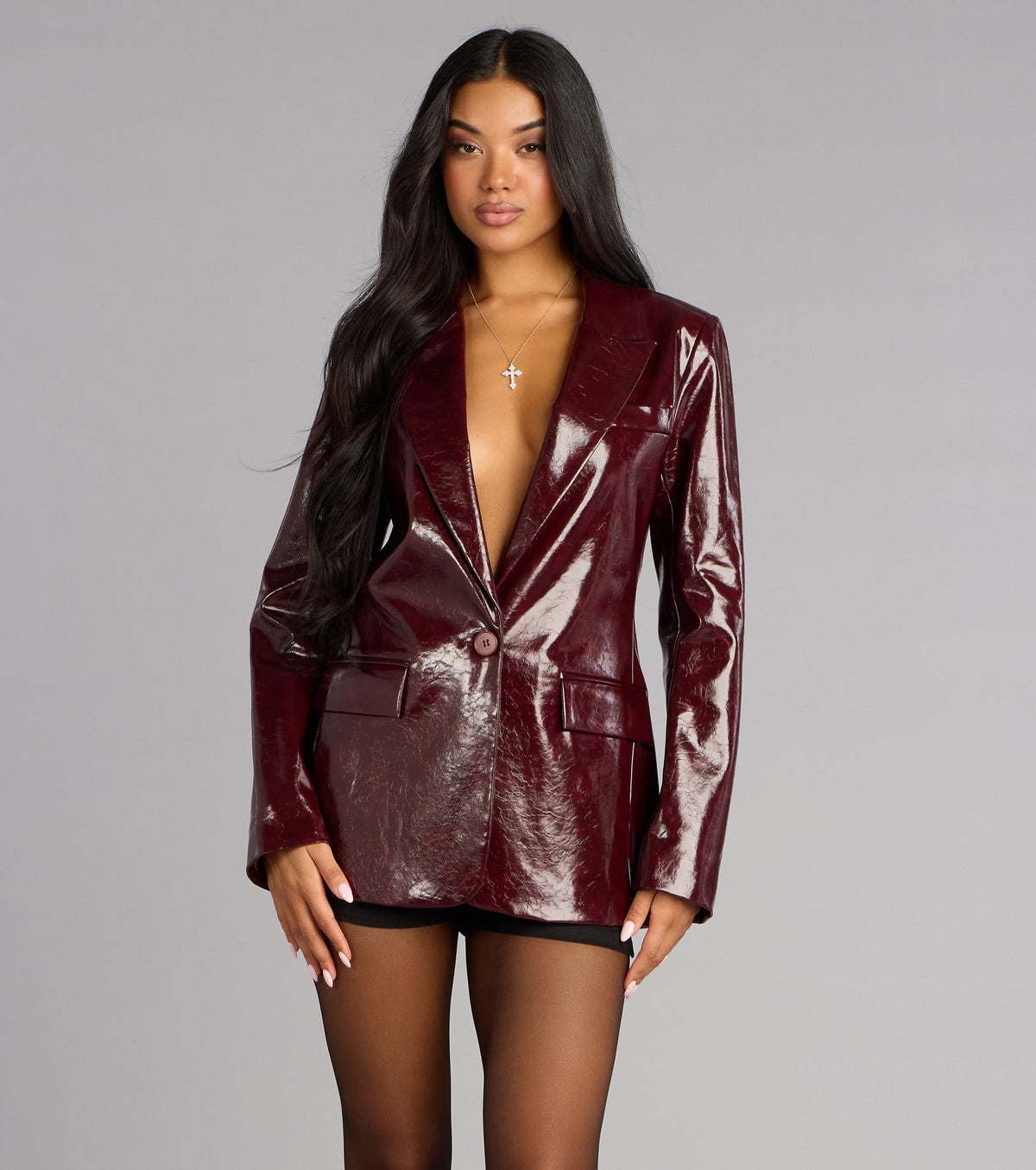 Glossed Over Statement Blazer