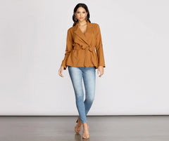 Movin' On Up Trench Blouse