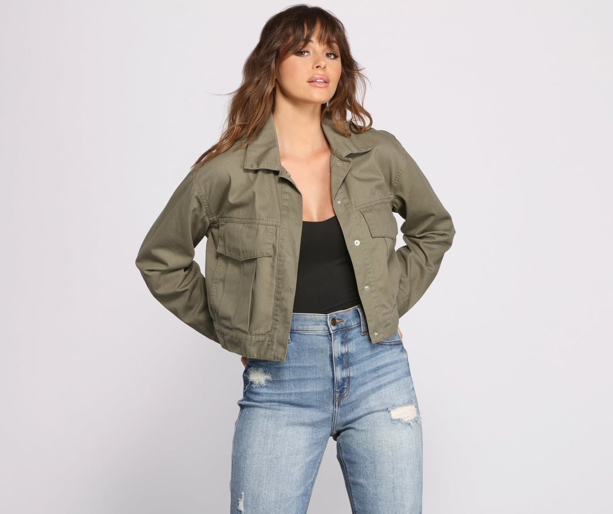 Show Them Who's Boss Oversized Twill Jacket