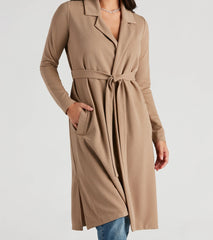 Making Moves Tie Waist Trench