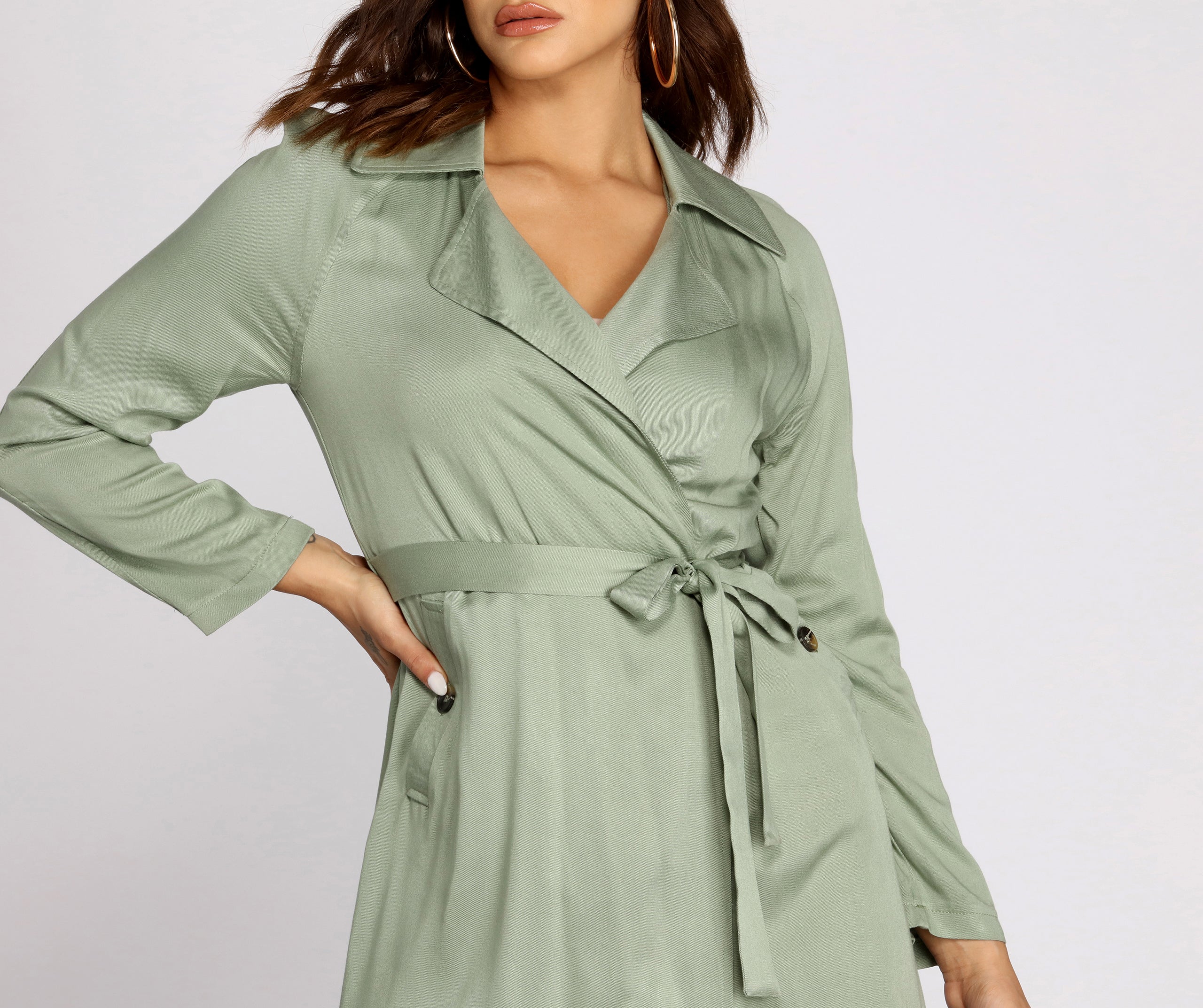 Nine To Five Belted Trench Coat