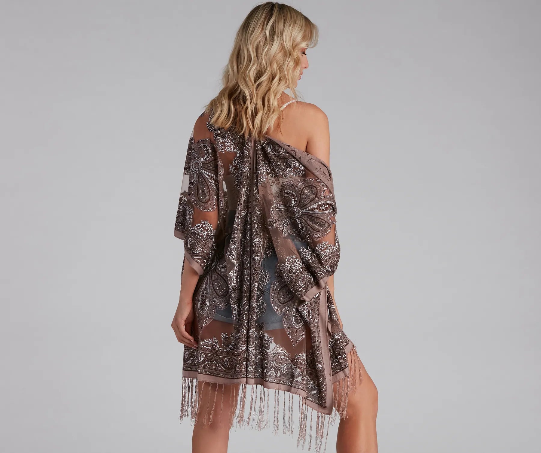 Bohemian Burnout Fringe Kimono